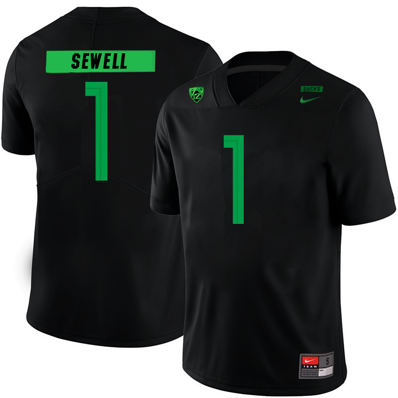 Men #1 Noah Sewell Oregon Ducks College Football Jerseys Sale-Black - Click Image to Close